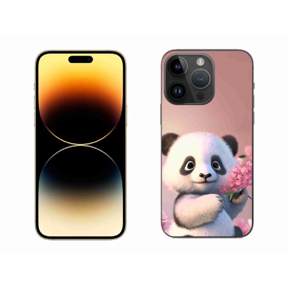 Zselés borítás mmCase iPhone 14 Pro Max készülékhez - aranyos panda