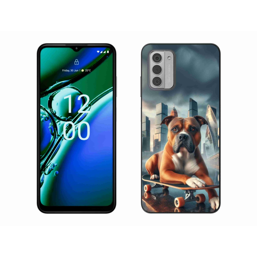 Zselés borítás mmCase a Nokia G42 készülékhez - kutya gördeszkán