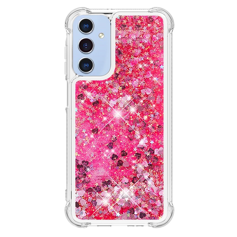 Glitter homokóra zselés tok Samsung Galaxy A26 5G - rózsaszín/szívek
