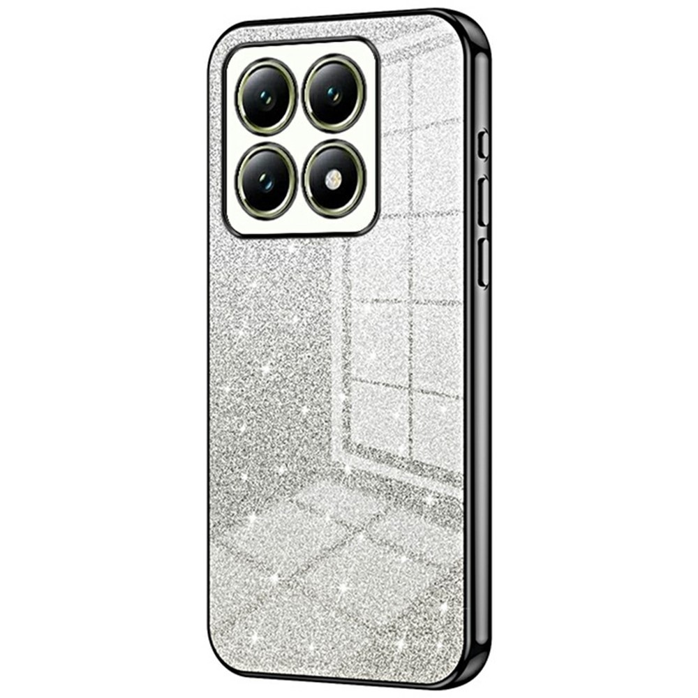Vágott zselés csillogó tok Xiaomi 14T-hez - fekete