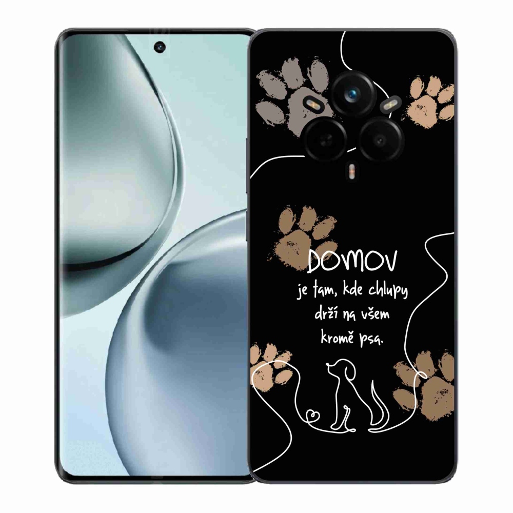 Gél borítás mmCase a Realme 14 Pro+ 5G készülékhez - kutya motívum fekete háttérrel