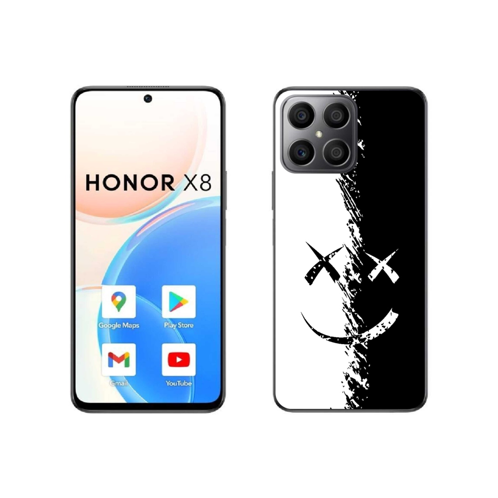 Zselés borítás mmCase a Honor X8 4G-hez - fekete-fehér mosolygó