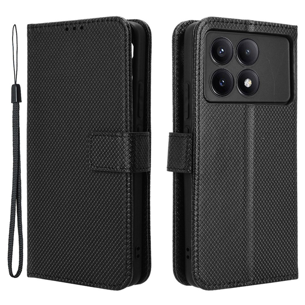 Csuklótáska a Xiaomi Poco X6 Pro 5G számára - fekete