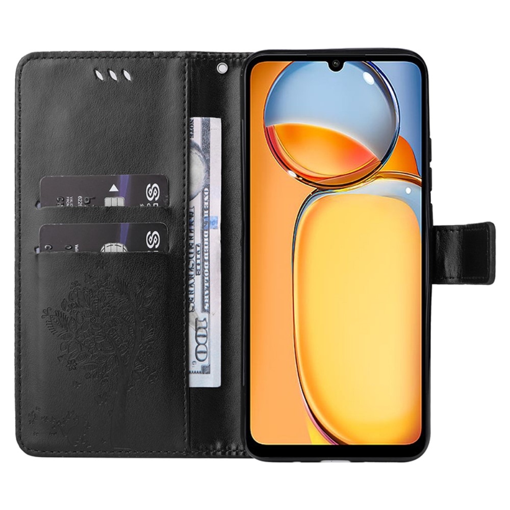Fák könyvtáska Xiaomi Poco C65/Redmi 13C - fekete