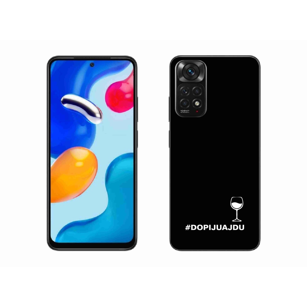 Gél borítás mmCase a Xiaomi Redmi Note 11 4G-hez - bor motívum fekete háttérrel