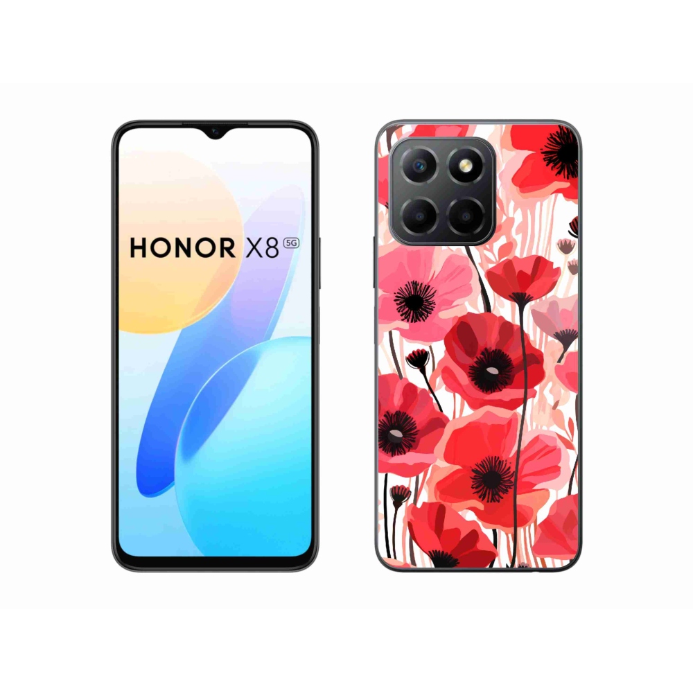 Zselés borítás mmCase a Honor X8 5G készülékhez - mákos 1