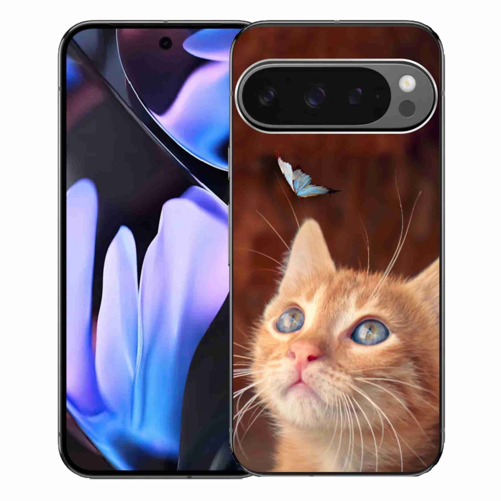 Gél borítás mmCase a Google Pixel 9 Pro XL számára - pillangó és cica