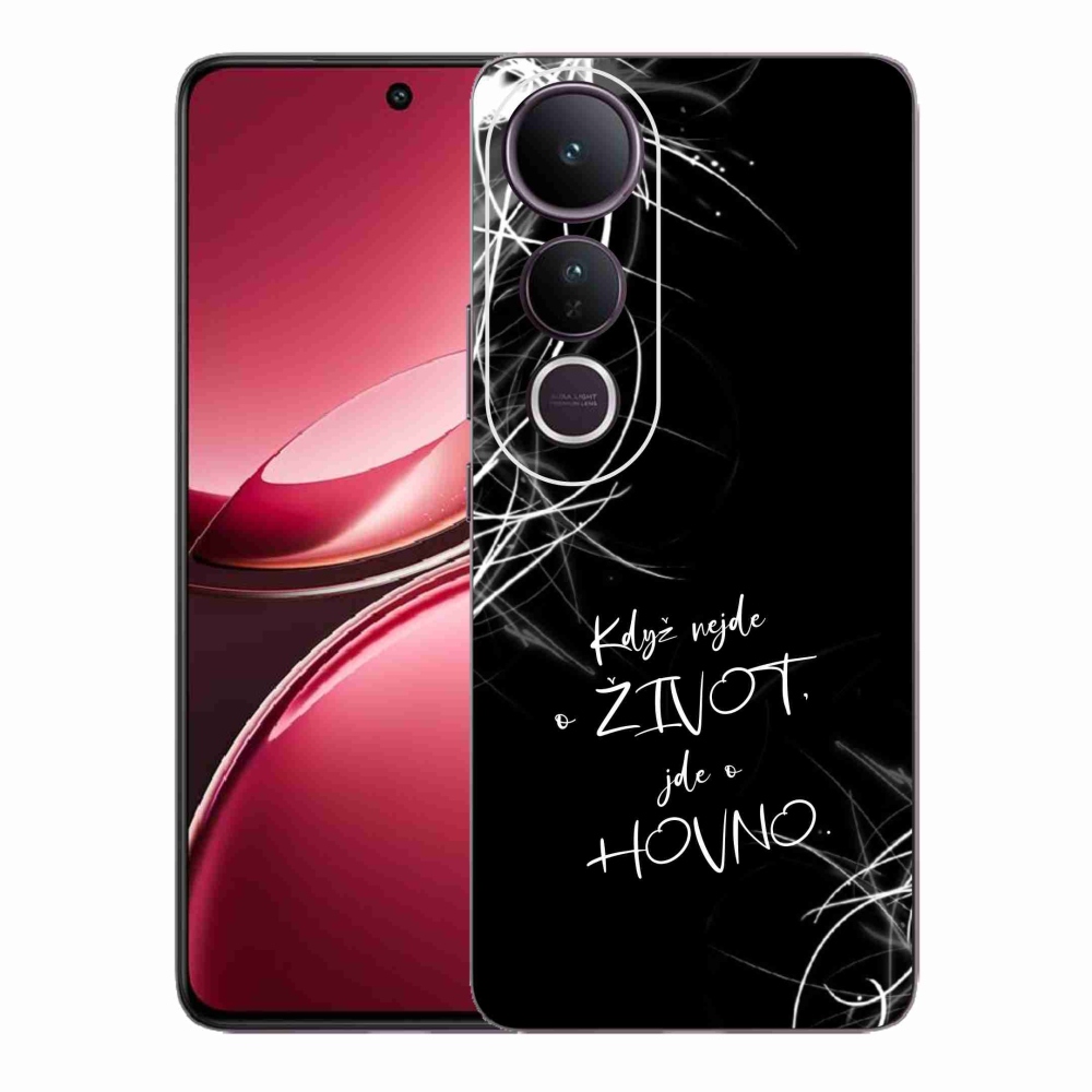 Gél borító mmCase a Vivo V50 Lite 4G/5G készülékhez - vicces szöveg 16 fekete háttérrel