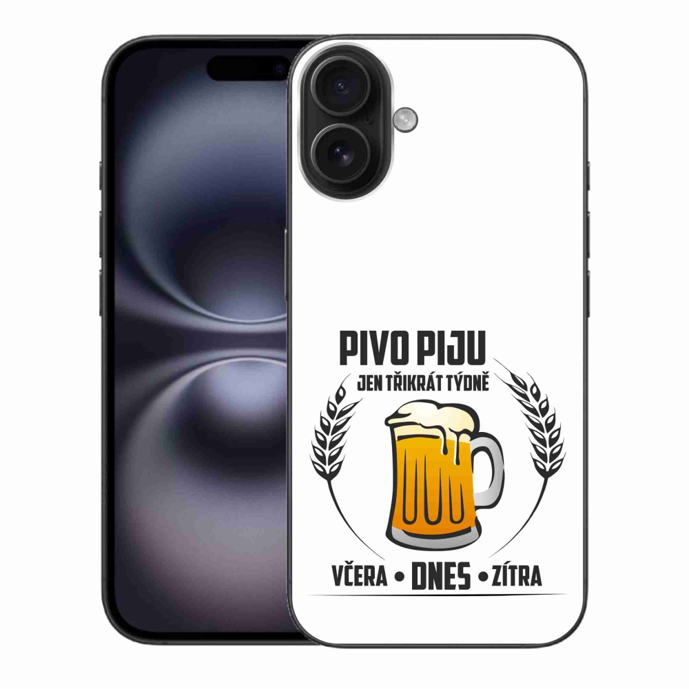 Gél borítás mmCase iPhone 16 Plus készülékhez - sör motívum fehér háttér