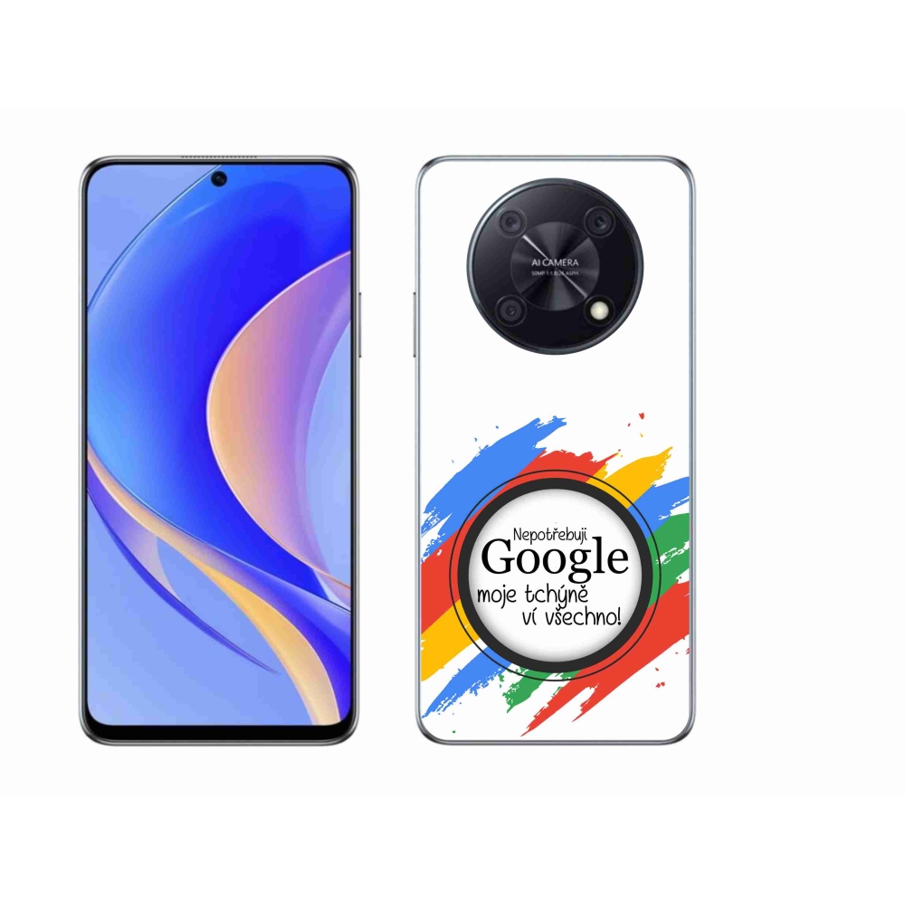 Gél borító mmCase a Huawei Nova Y90 - anyós mindent tud fehér háttérrel