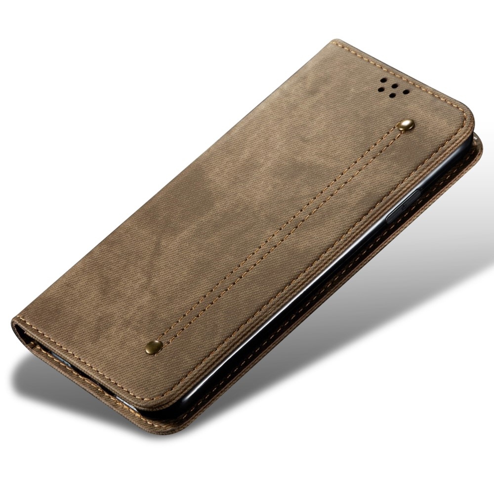 Jeanse könyvtáska Xiaomi 15 Ultra - khaki színben