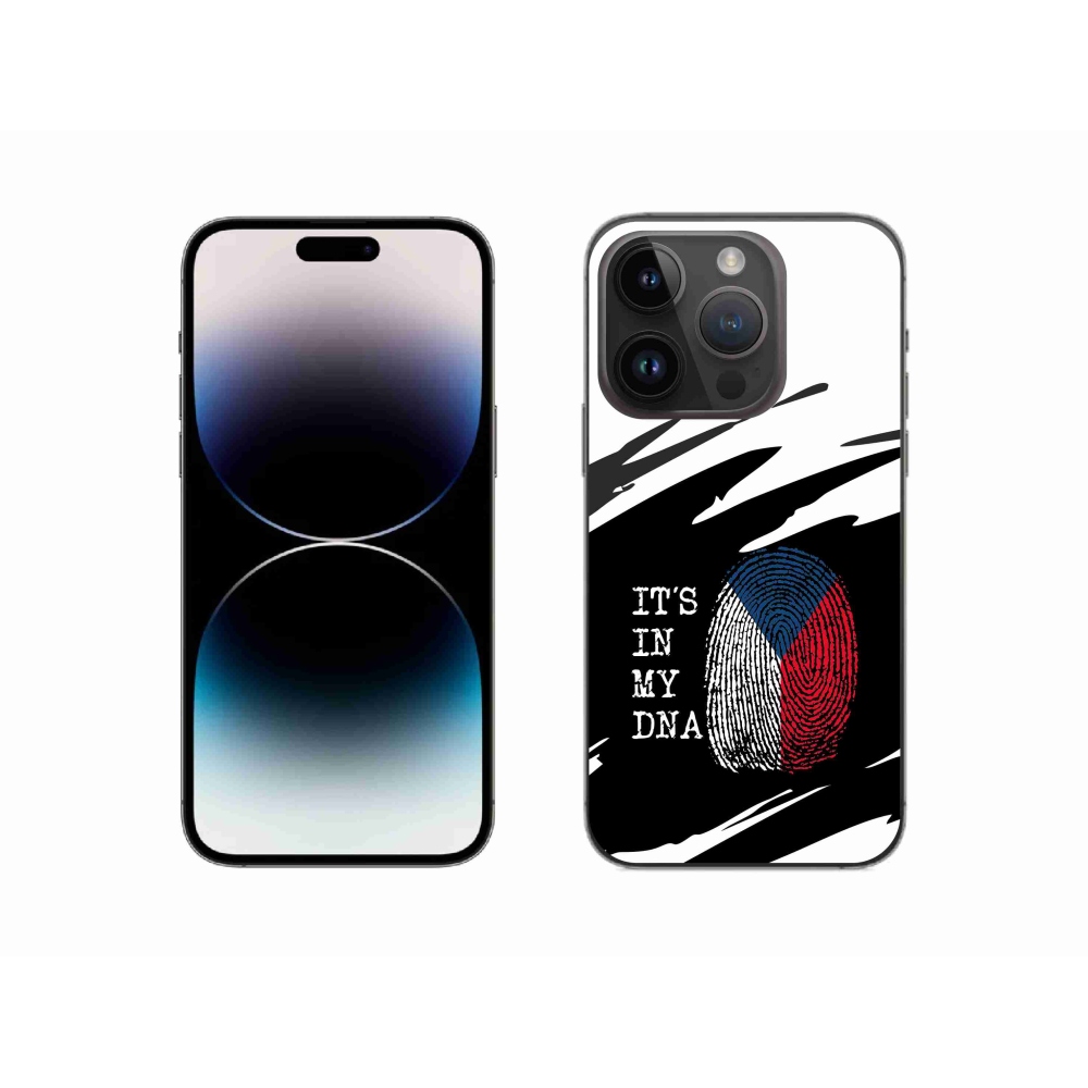 Zselés borítás mmCase iPhone 14 Pro 6.1 - zászlós ujjlenyomat fekete és fehér háttérrel