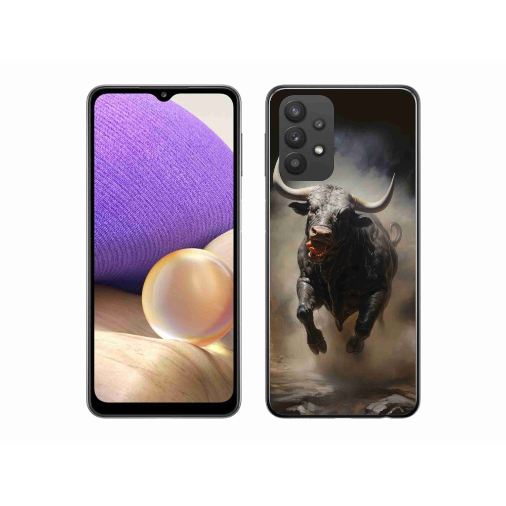 Zselés borítás mmCase Samsung Galaxy A32 5G - dühös bika számára