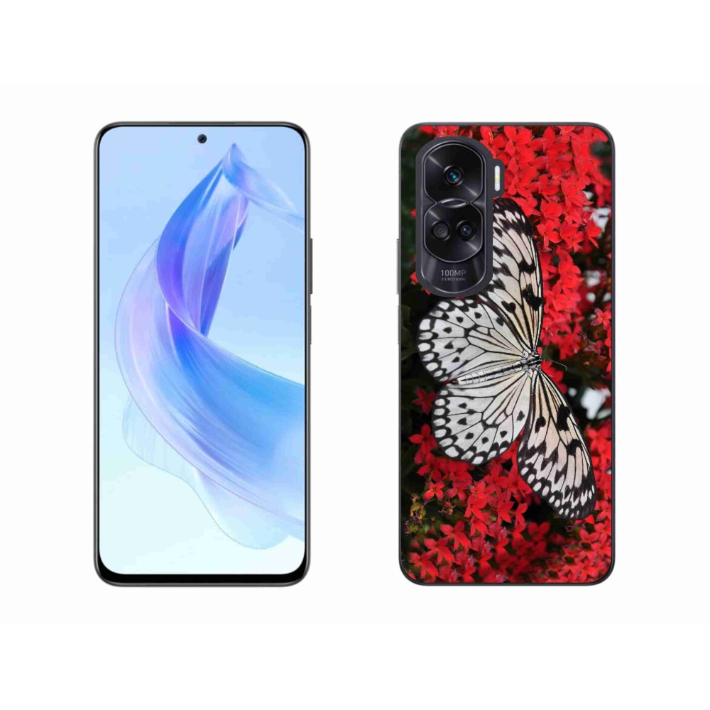 Zselés borítás mmCase a Honor 90 Lite-hoz - fekete-fehér pillangó 1