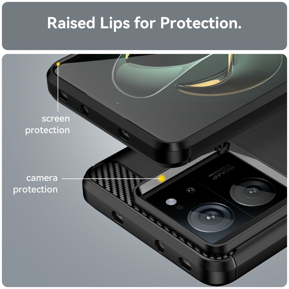 Szénálló zselés tok Xiaomi 13T/13T Pro készülékhez - fekete