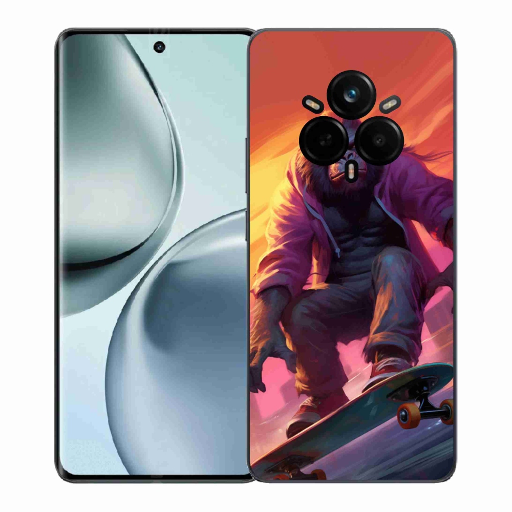 Gél borítás mmCase a Realme 14 Pro+ 5G számára - gorilla a gördeszkán
