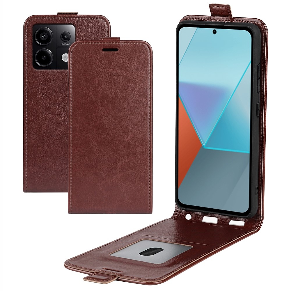 Függőleges flip tok Xiaomi Redmi Note 13 Pro 5G/Poco X6 5G - barna színben
