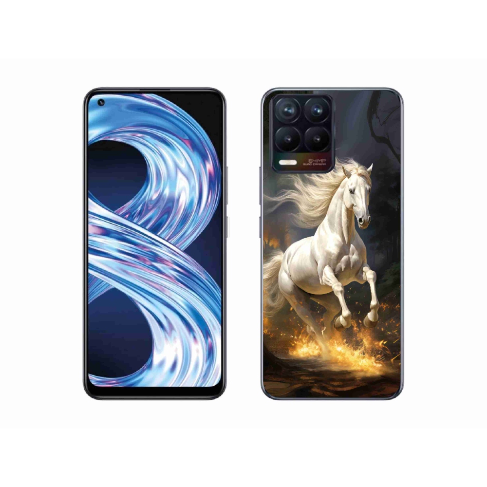 Gél borítás mmCase a Realme 8 Pro-hoz - fehér ló 2