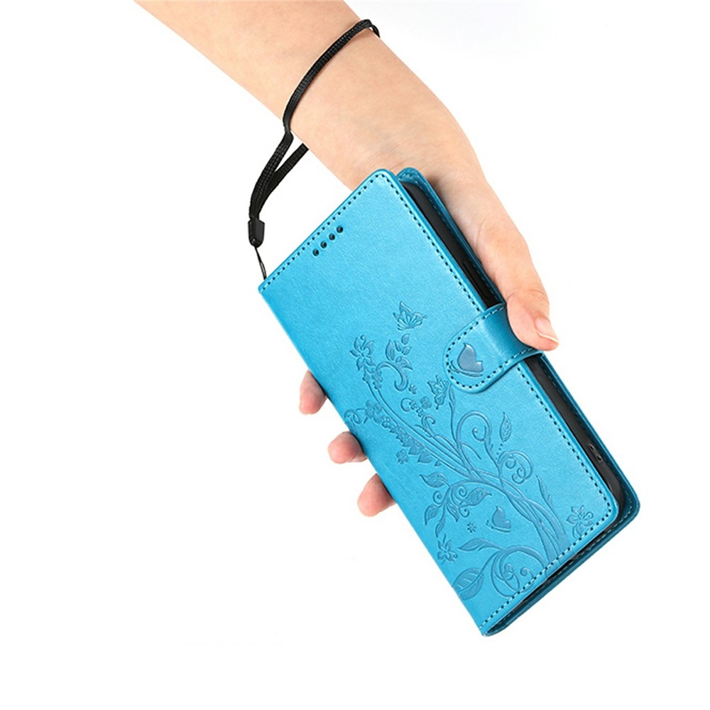 Virágos könyvtáska Xiaomi Redmi 15 5G (169mm) - kék
