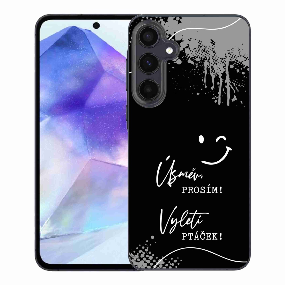 Gél borító mmCase Samsung Galaxy A55 5G - vicces szöveg 4 fekete háttérrel