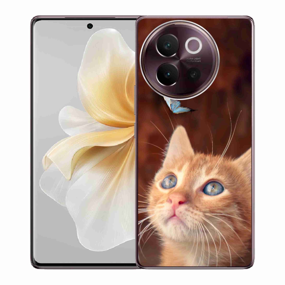Gél borító mmCase a Vivo V40 Lite 5G készülékhez - pillangó és cica