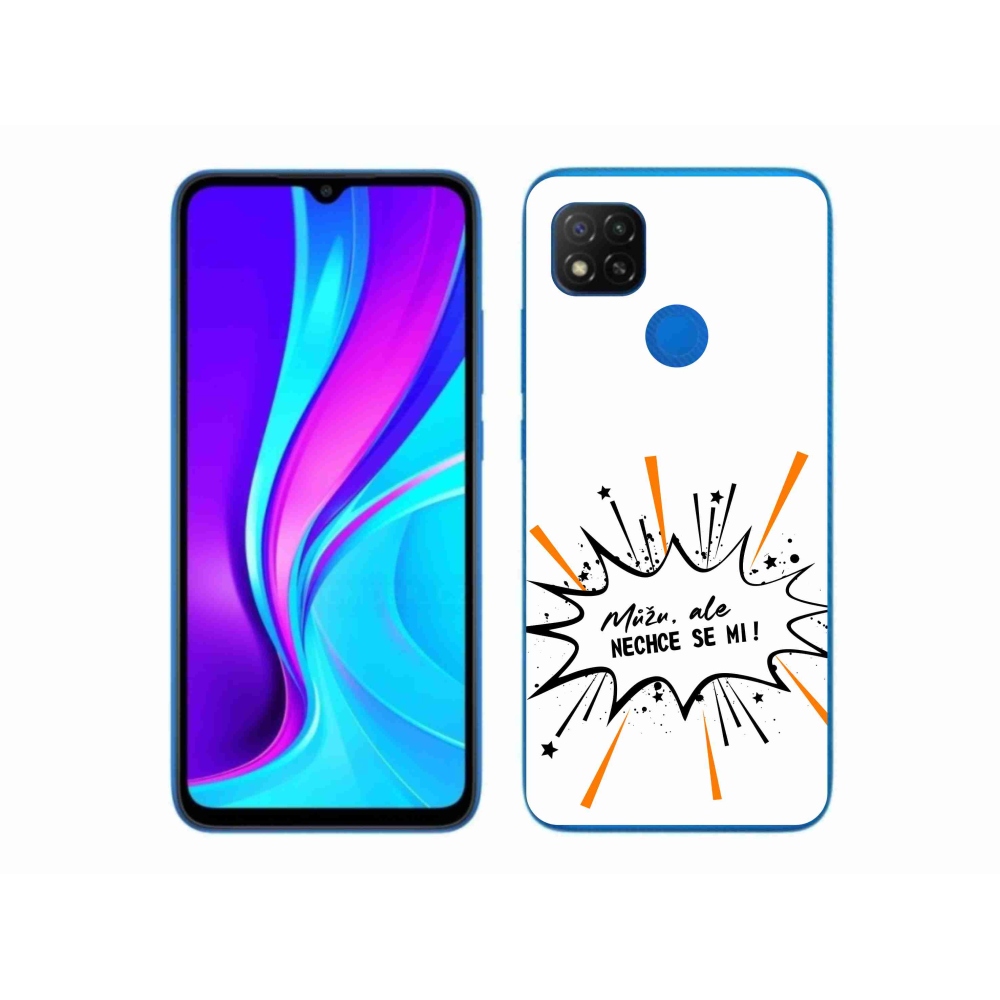 Gél borító mmCase a Xiaomi Redmi 9C-hez - vicces szöveg 11 fehér háttérrel