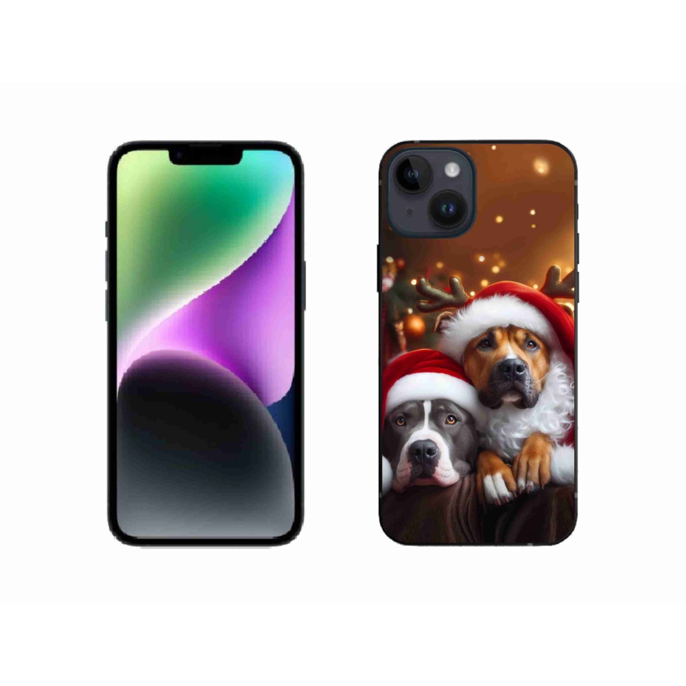 Gél borítás mmCase iPhone 14 készülékhez - Karácsonyi kutyák