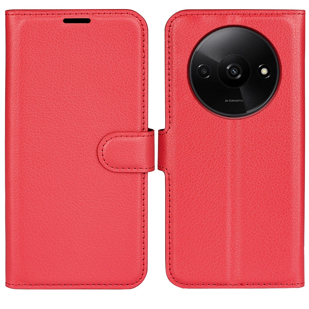 Litchi könyv tok Xiaomi Redmi A3-hoz - piros