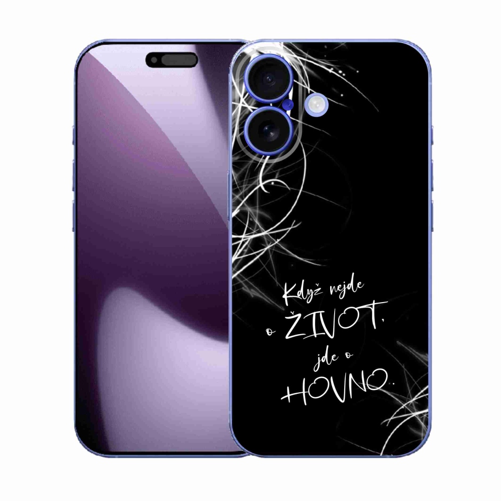 Gél borító mmCase iPhone 17 készülékhez - vicces szöveg 16 fekete háttér