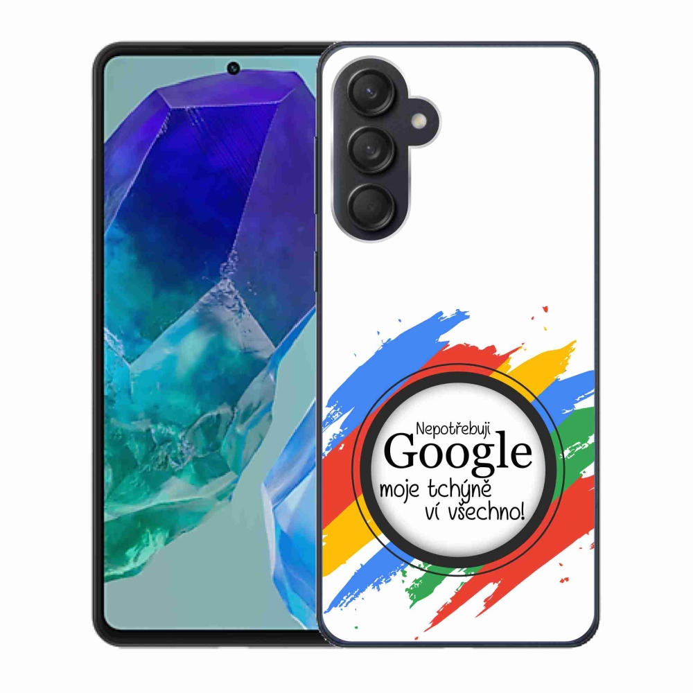 Gél borító mmCase a Samsung Galaxy M55 5G - anyós tudja, hogy minden fehér háttérrel
