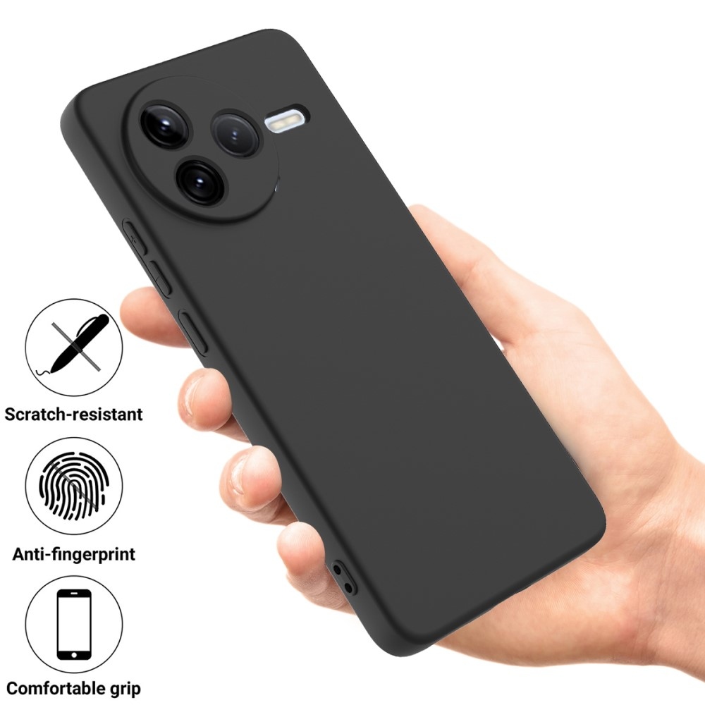 Matt szilikon tok Xiaomi Poco F7 Pro készülékhez - fekete
