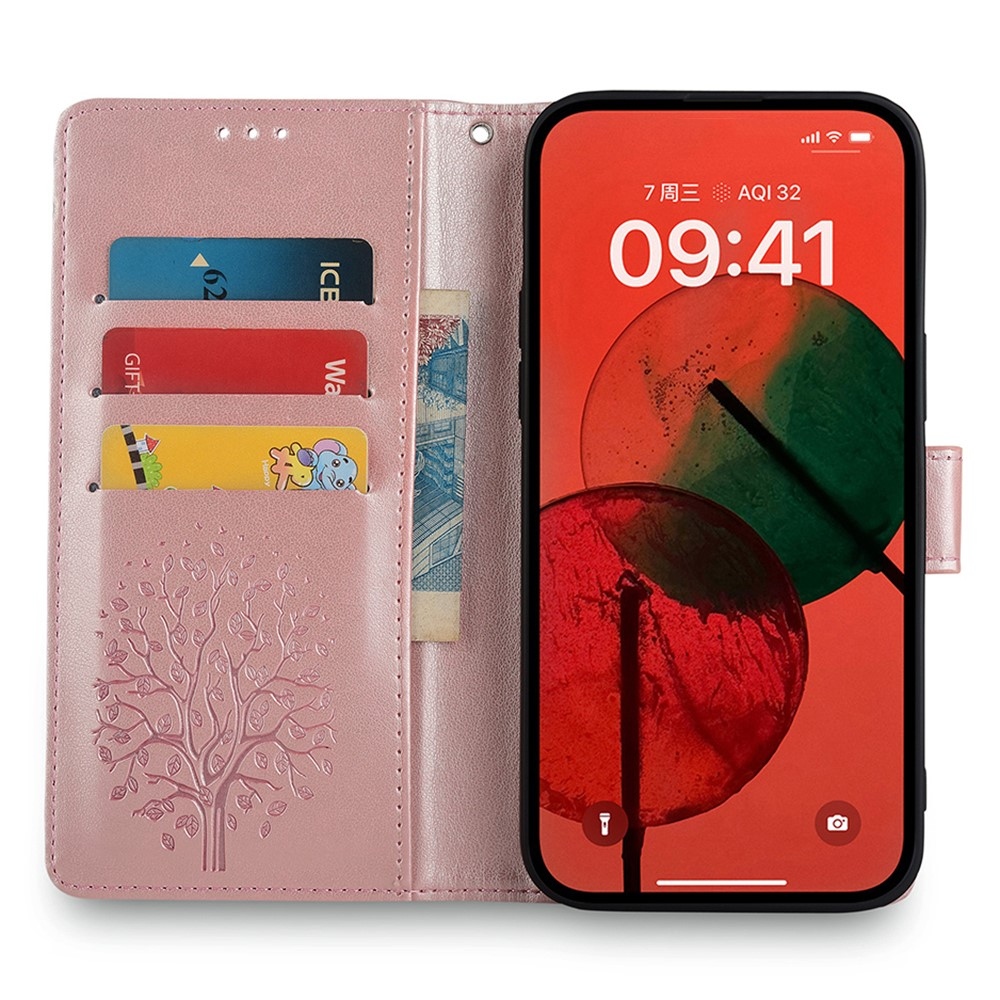 Fa könyvtáska Huawei Pura 70 Pro készülékhez - rózsaarany