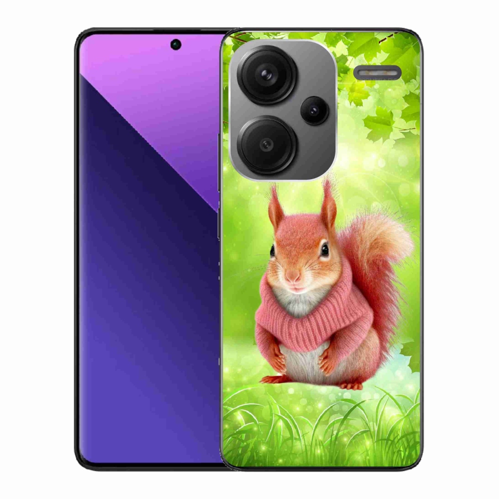 Gél borítás mmCase a Xiaomi Redmi Note 13 Pro+ 5G számára - mókus pulóverben