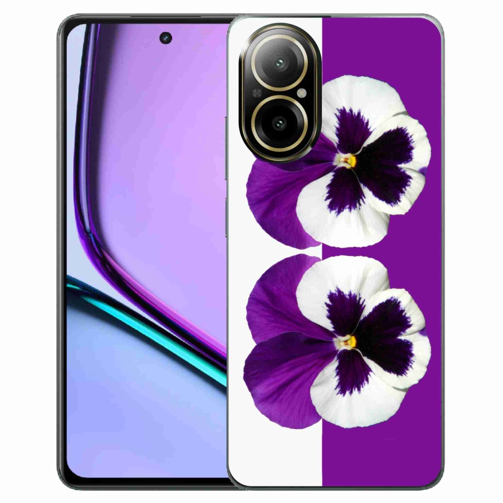 Zselés borító mmCase a Realme C67 készülékhez - lila és fehér virág