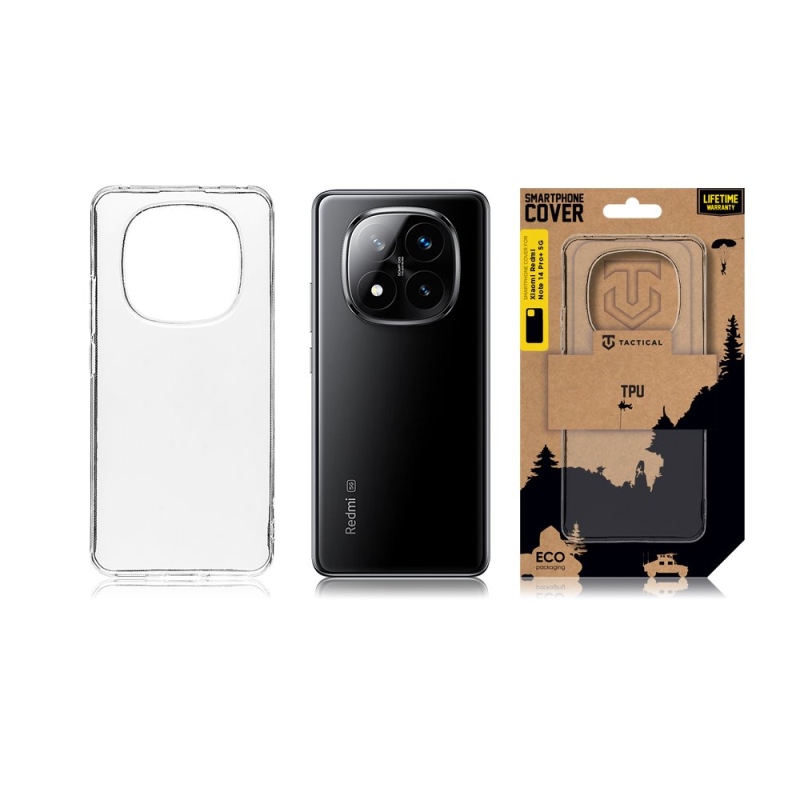 Taktikai TPU borítás a Xiaomi Redmi Note 14 Pro+ 5G átlátszó számára
