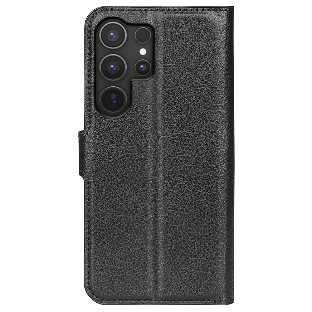 Litchi book tok Samsung Galaxy S25 Ultra készülékhez - fekete