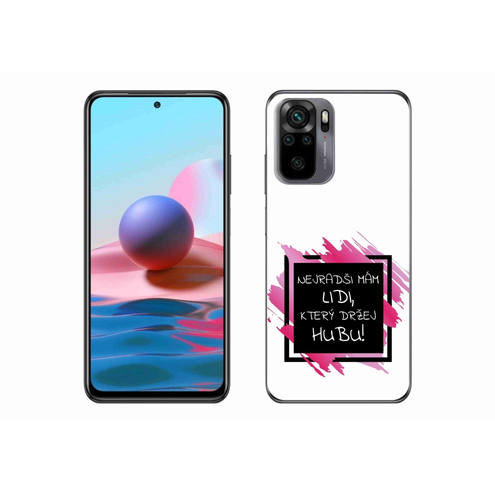 Gél borító mmCase a Xiaomi Redmi Note 10 4G-hez - vicces szöveg 7 fekete és fehér háttérrel