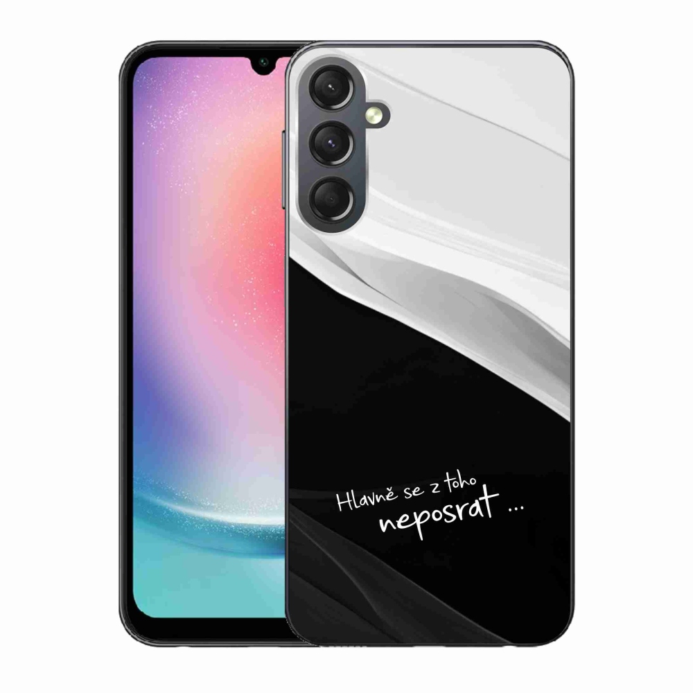 Gél borító mmCase Samsung Galaxy A24 készülékhez - vicces szöveg 13 fekete-fehér háttérrel