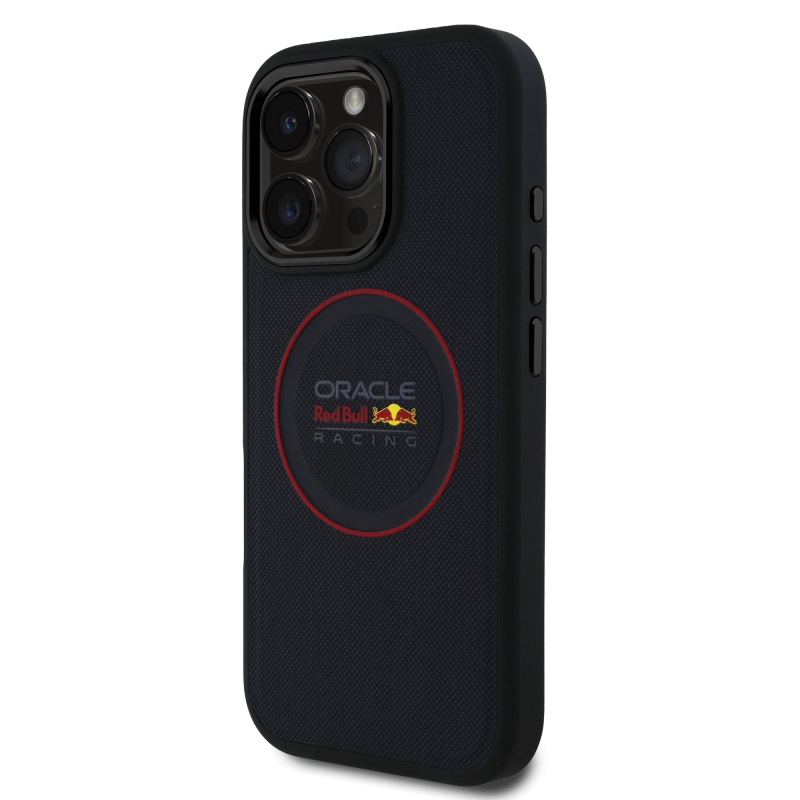Red Bull PU bőr piros gyűrűs MagSafe hátlap iPhone 16 Pro tengerészgyalogsághoz