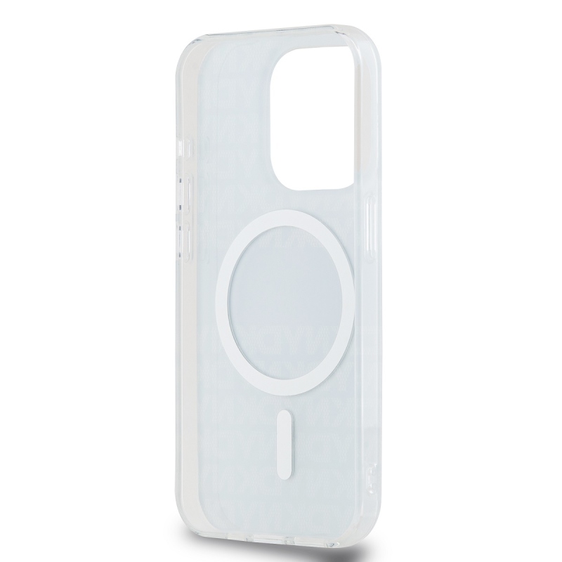 DKNY PC/TPU ismétlődő mintás tonális csíkos Magsafe hátlap iPhone 13 Pro kékhez