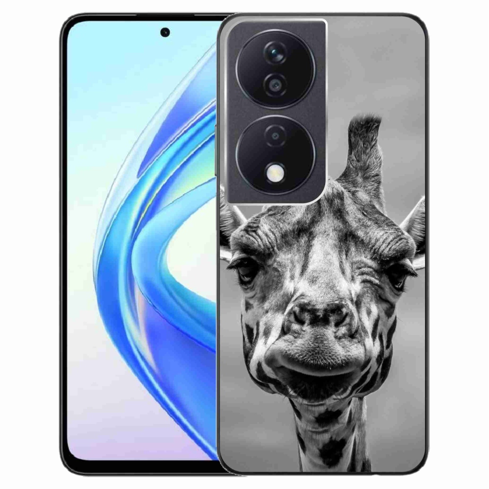 Zselés borítás mmCase a Honor X7b/Honor 90 Smart készülékhez - fekete-fehér zsiráf