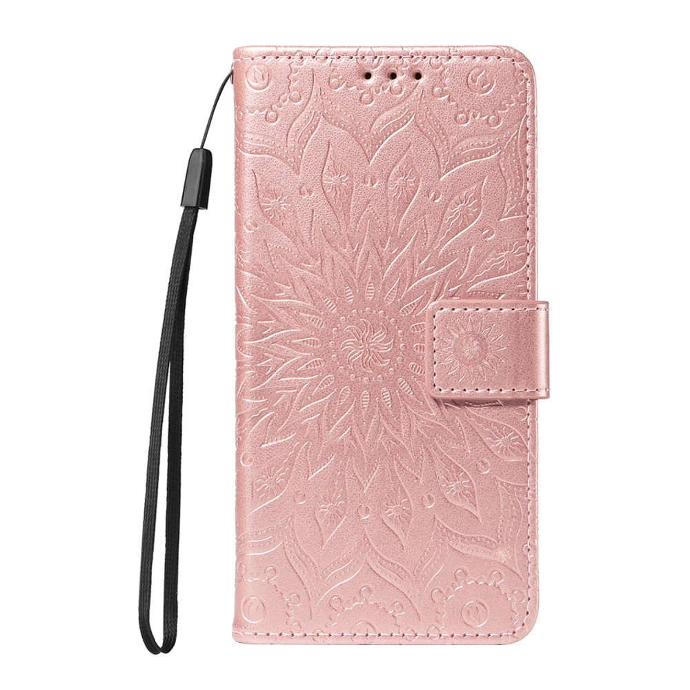 Napraforgó könyv tok Xiaomi Redmi 15C 4G/5G (173mm) - rózsa arany