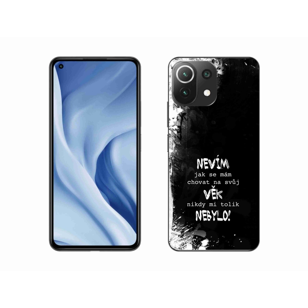 Gél borító mmCase a Xiaomi 11 Lite 5G NE számára - vicces szöveg 14 fekete háttérrel