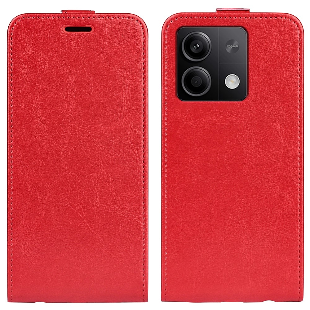 Függőleges flip tok Xiaomi Redmi Note 13 5G-hez - piros