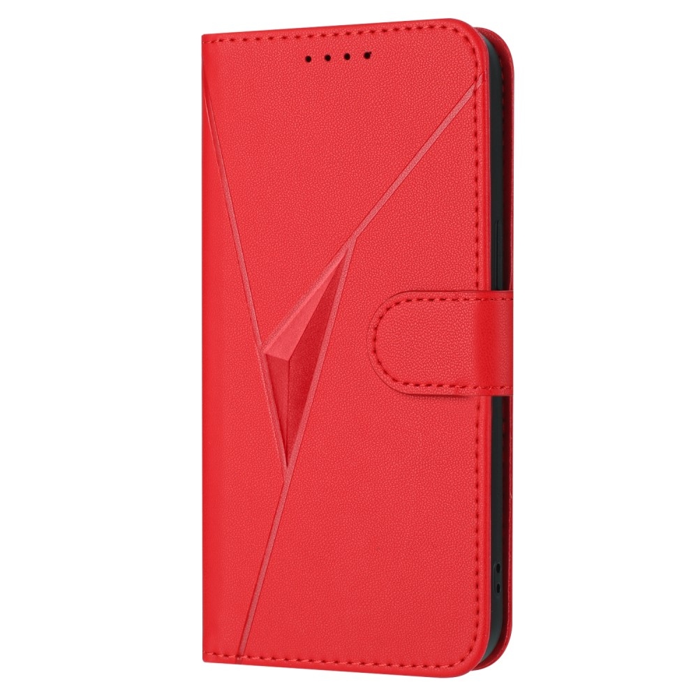 Háromszögek könyv tok a Vivo V50 Lite 4G/5G-hez - piros