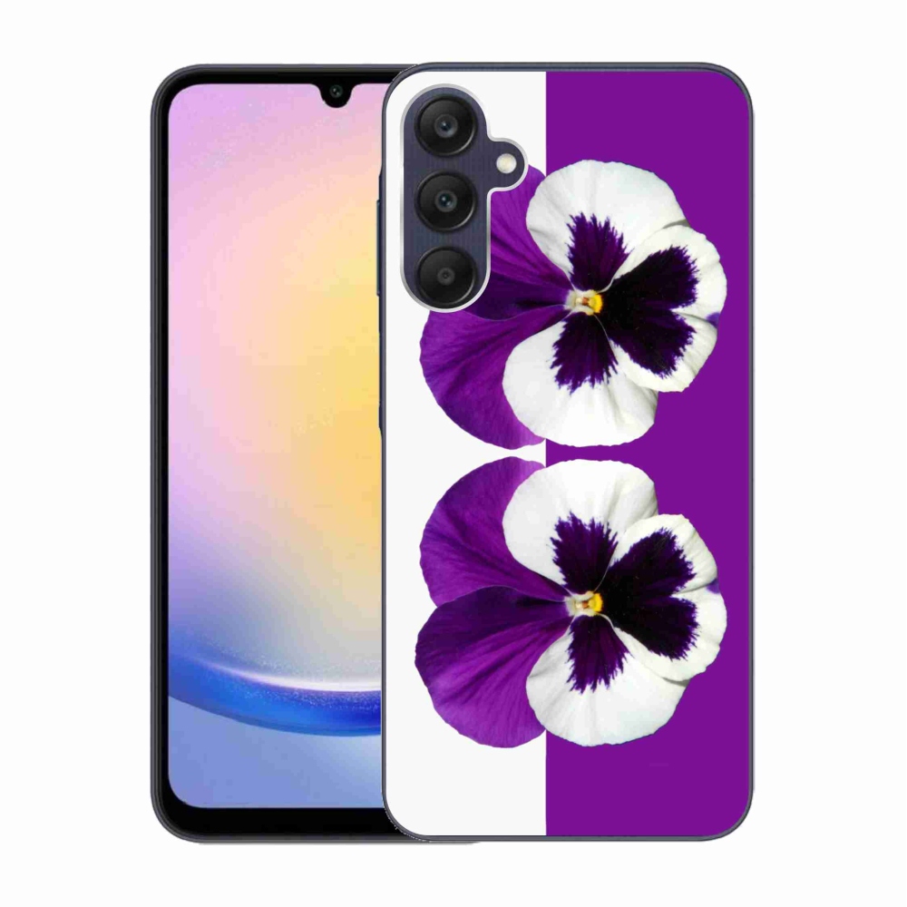 Gél védőhuzat mmCase Samsung Galaxy A25 5G - lila és fehér virág