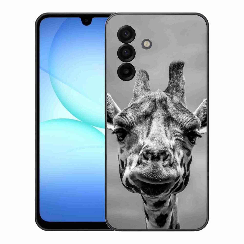 Zselés borítás mmCase Samsung Galaxy A17 5G - fekete-fehér zsiráfhoz
