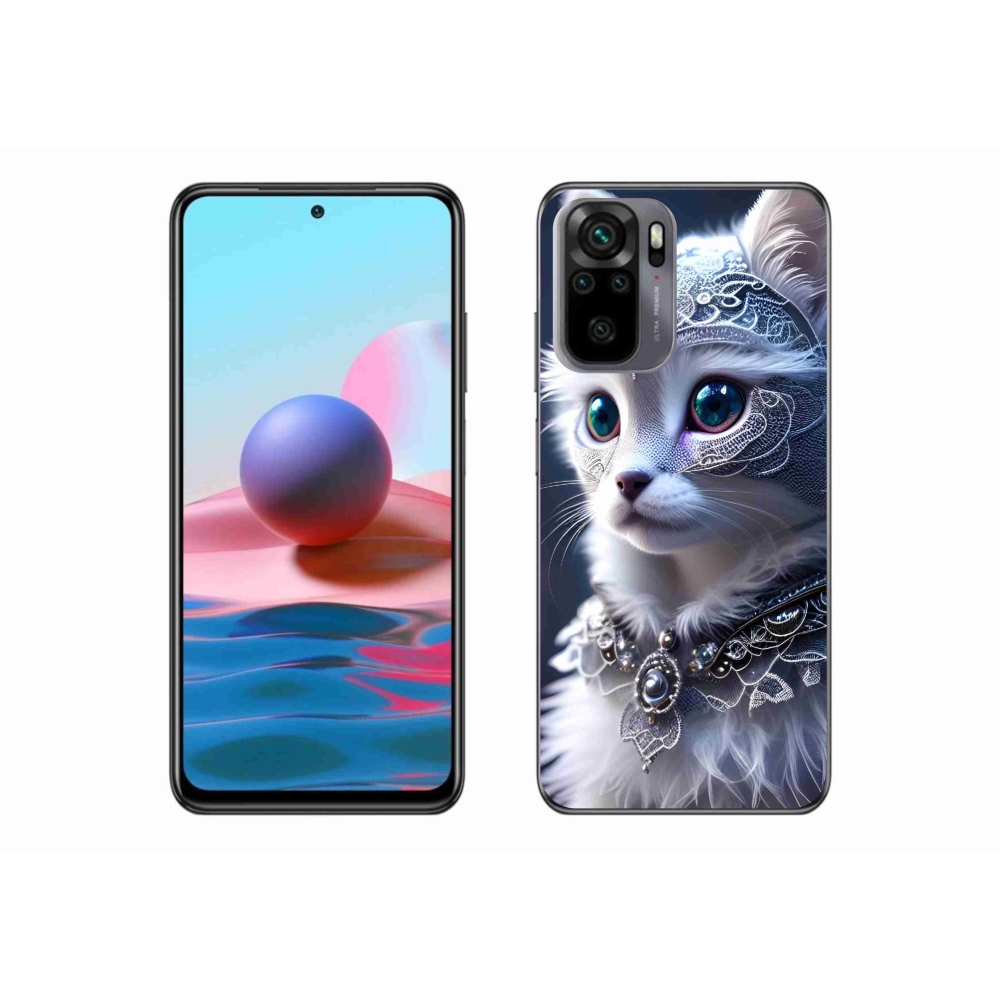 Gél borítás mmCase a Xiaomi Poco M5s készülékhez - fehér macska