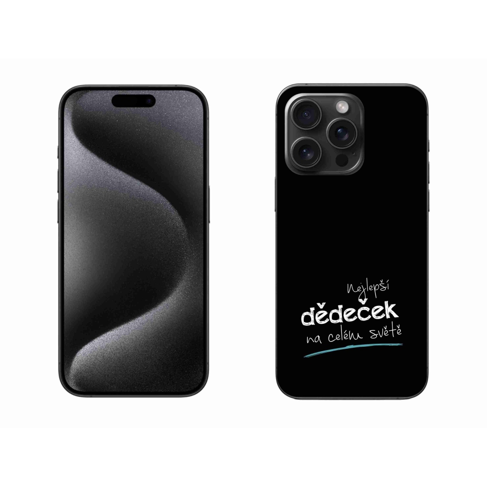 Gél borítás mmCase iPhone 15 Pro Max készülékhez - Legjobb nagypapa 3 Fekete háttér
