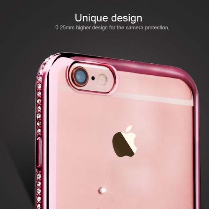 Xin zselés tok kristályokkal iPhone 6s Plus és 6 Plus készülékhez - rózsaszín kagylóhüvely